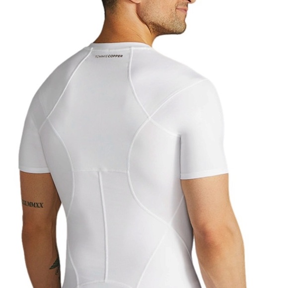 NWOT Tommie Copper Men’s Short Sleeve Full Back Support Shirt white Size XL - Picture 2 of 11